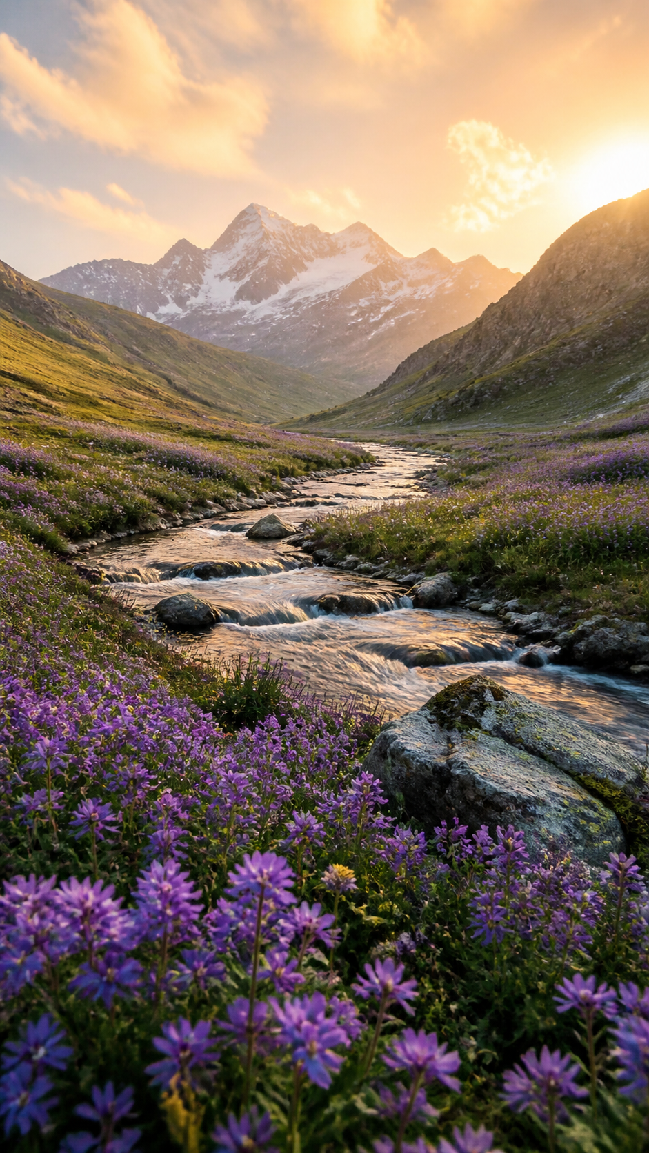 Alpine Wildflowers Nature phone wallpaper