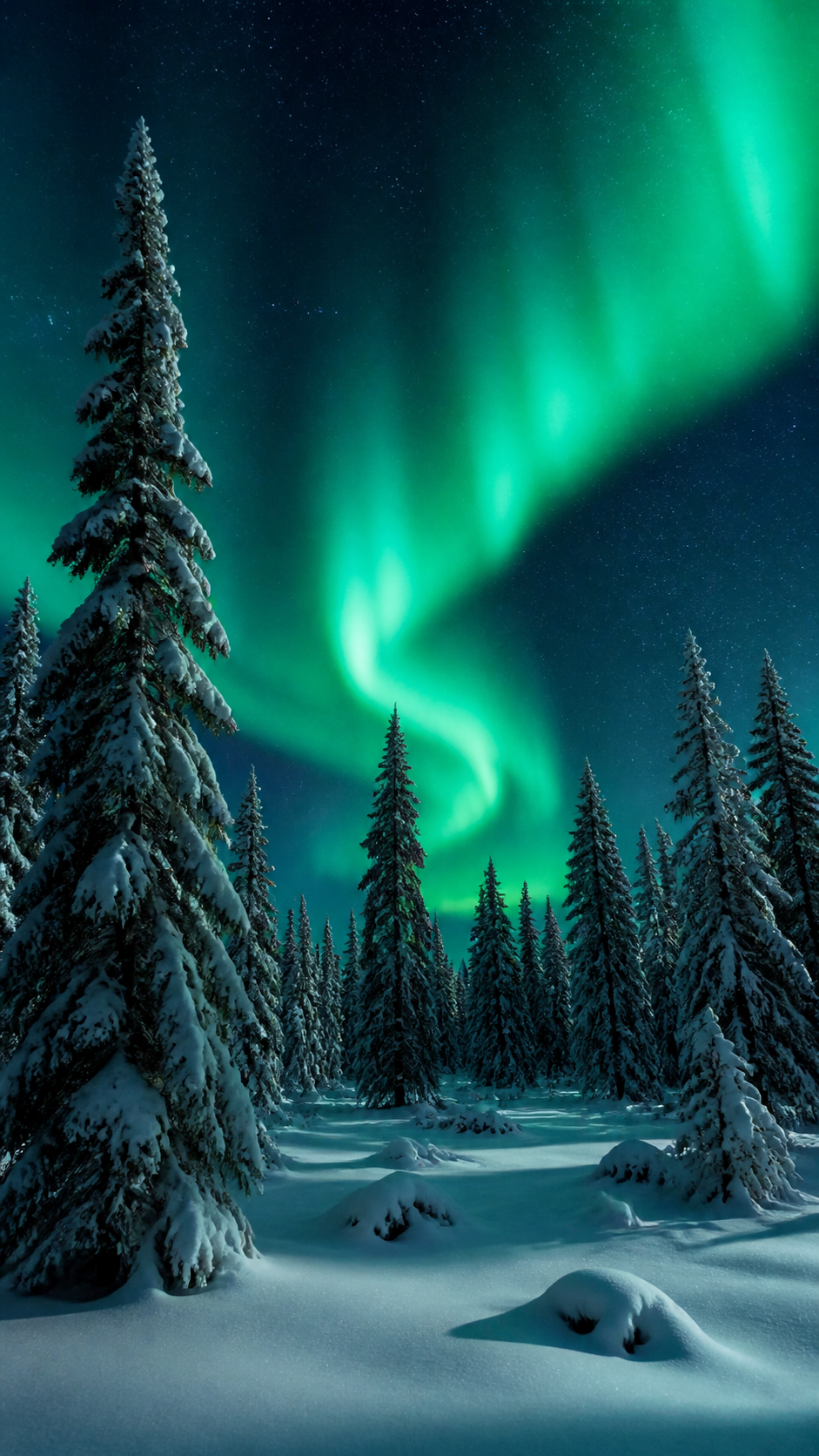 Aurora Pines Nature phone wallpaper