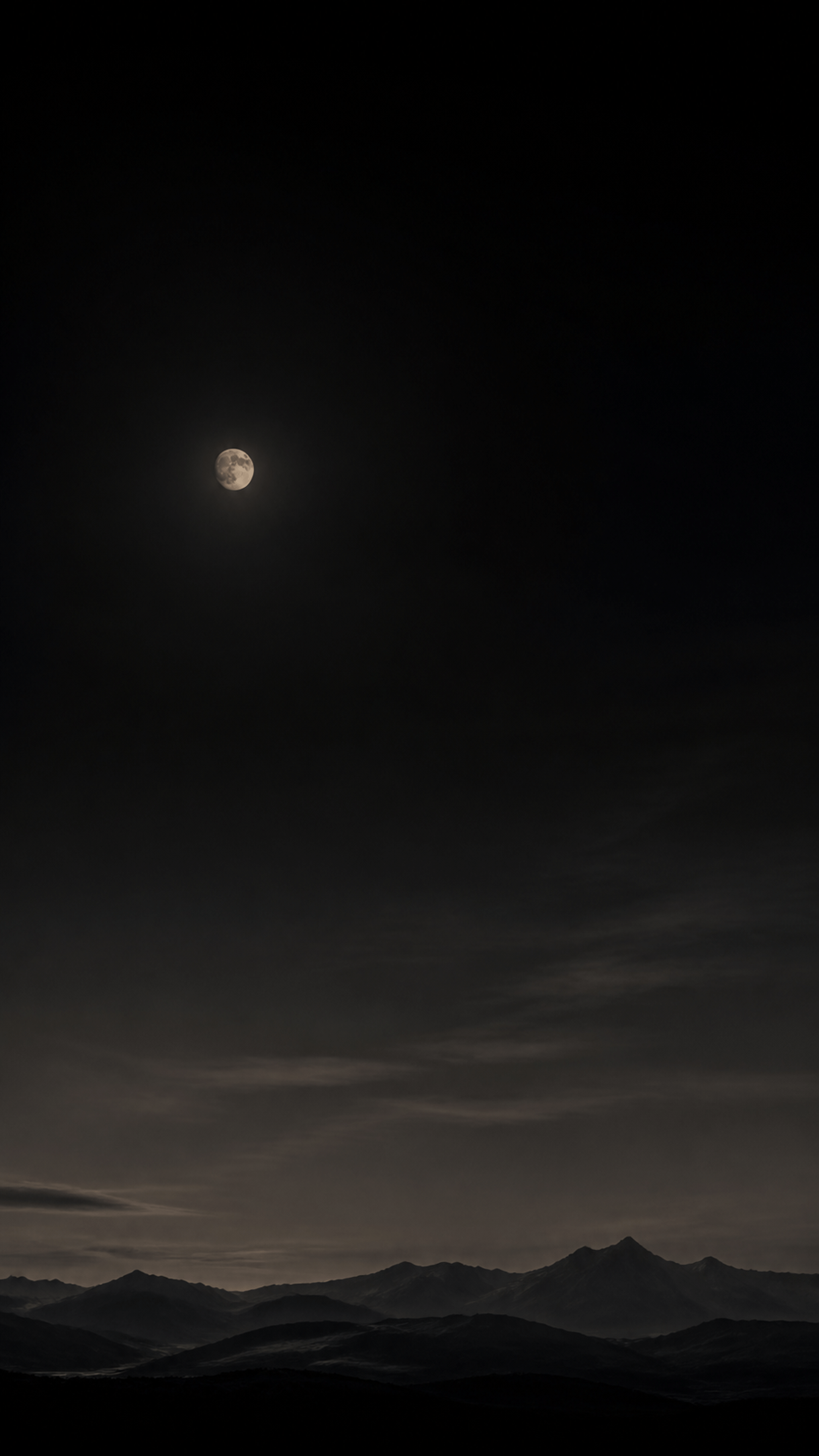 Charcoal Moon Horizon Dark phone wallpaper