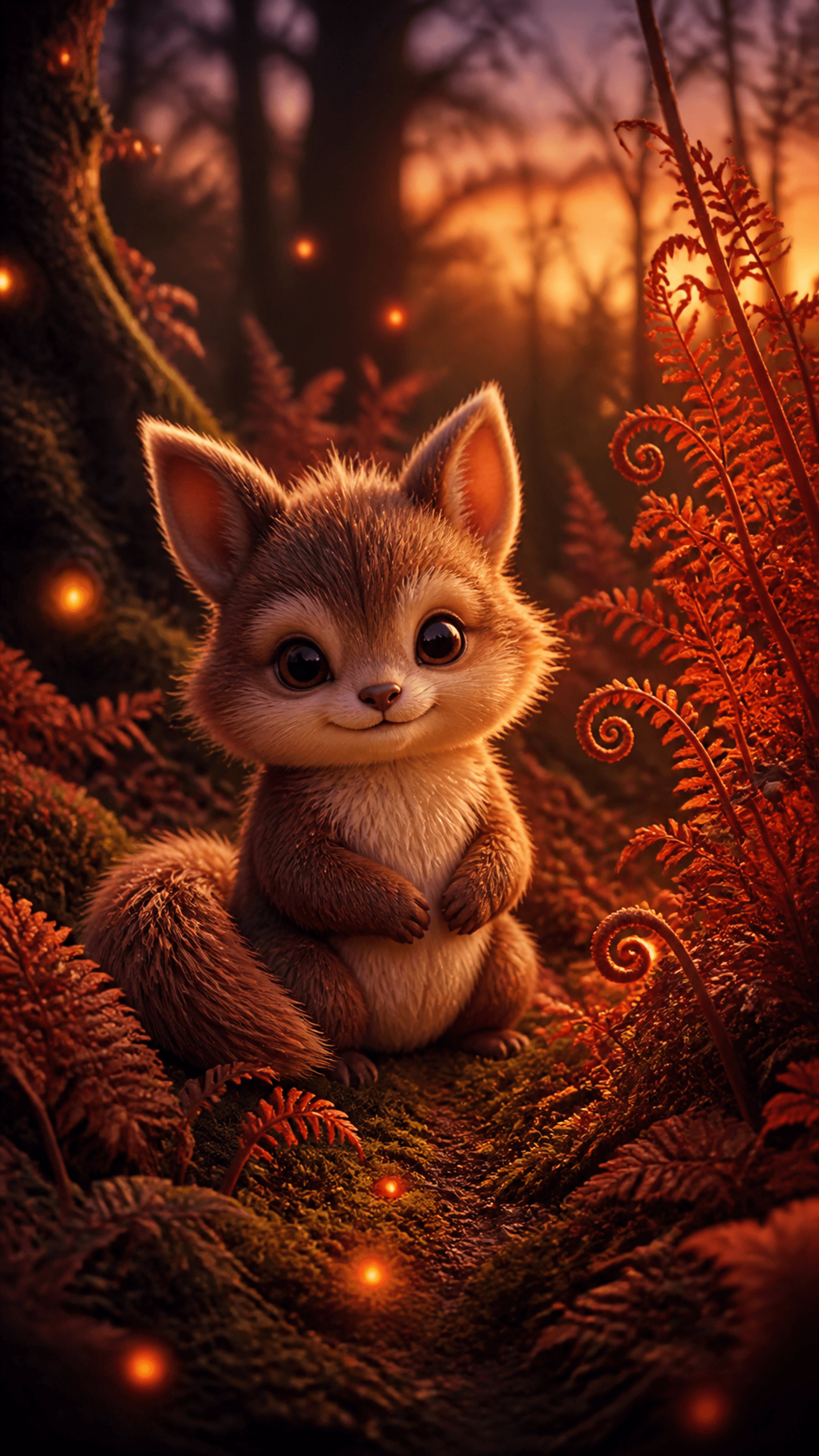 Ember Fern Fox Cute phone wallpaper