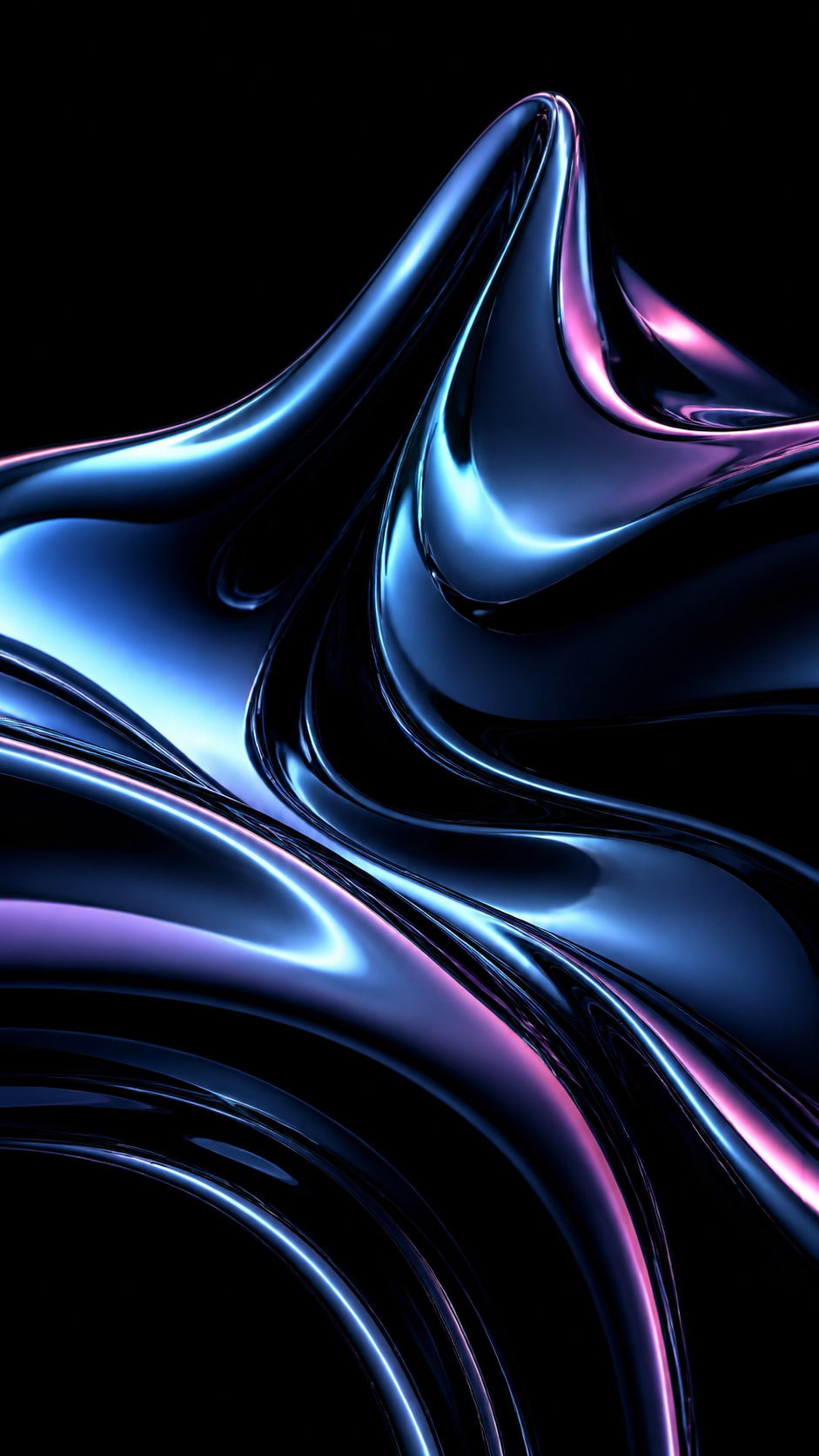 Liquid Chrome AMOLED phone wallpaper