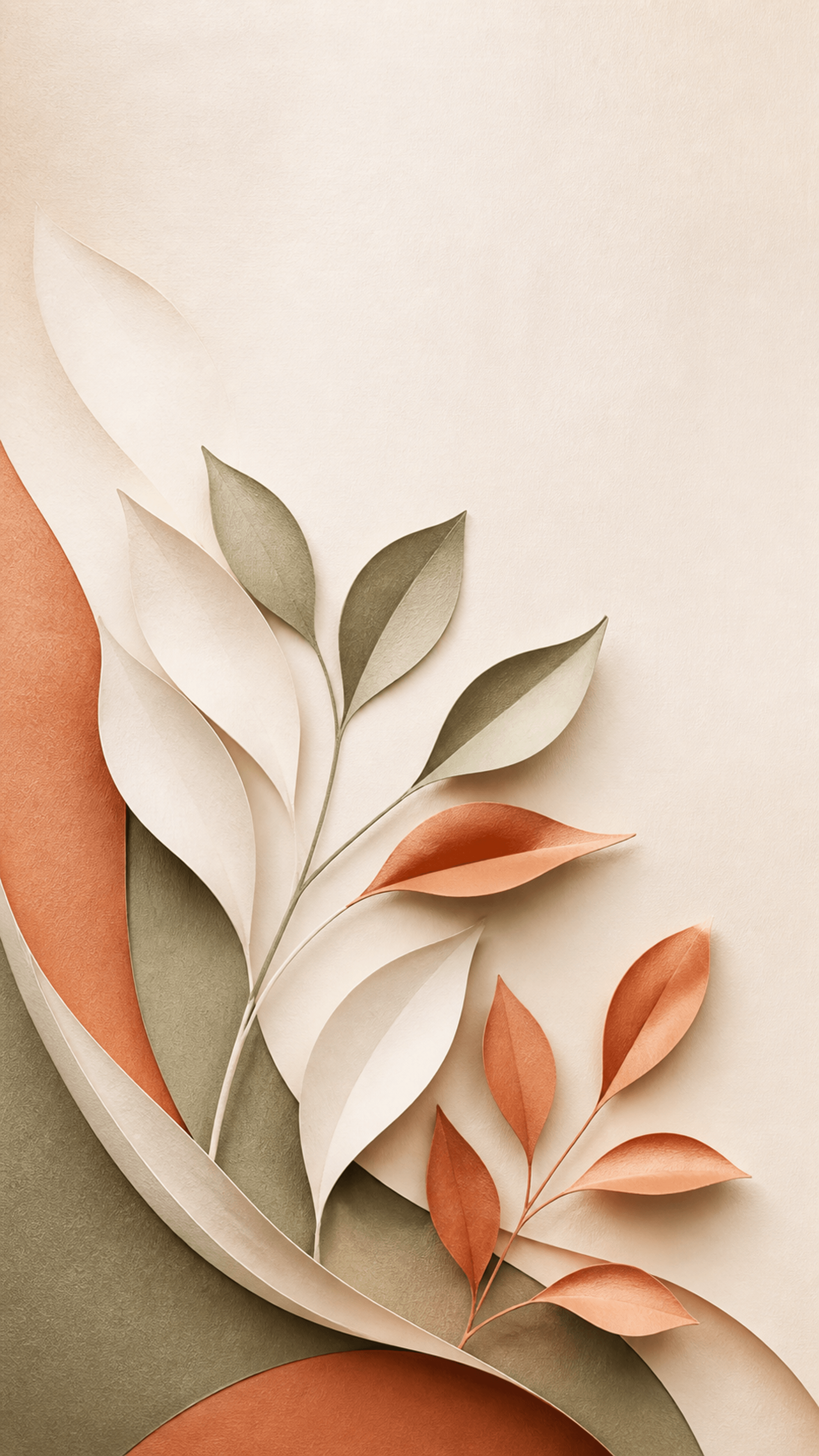 Terracotta Paper Botanicals Minimal phone wallpaper