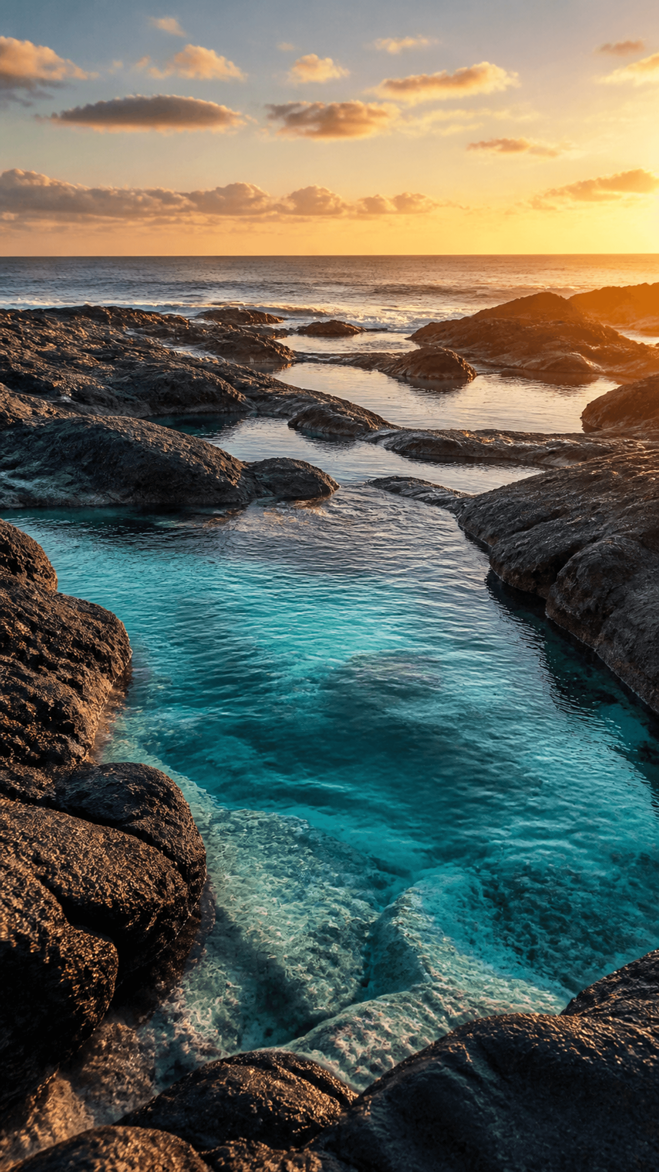Turquoise Tidal Pools Nature phone wallpaper
