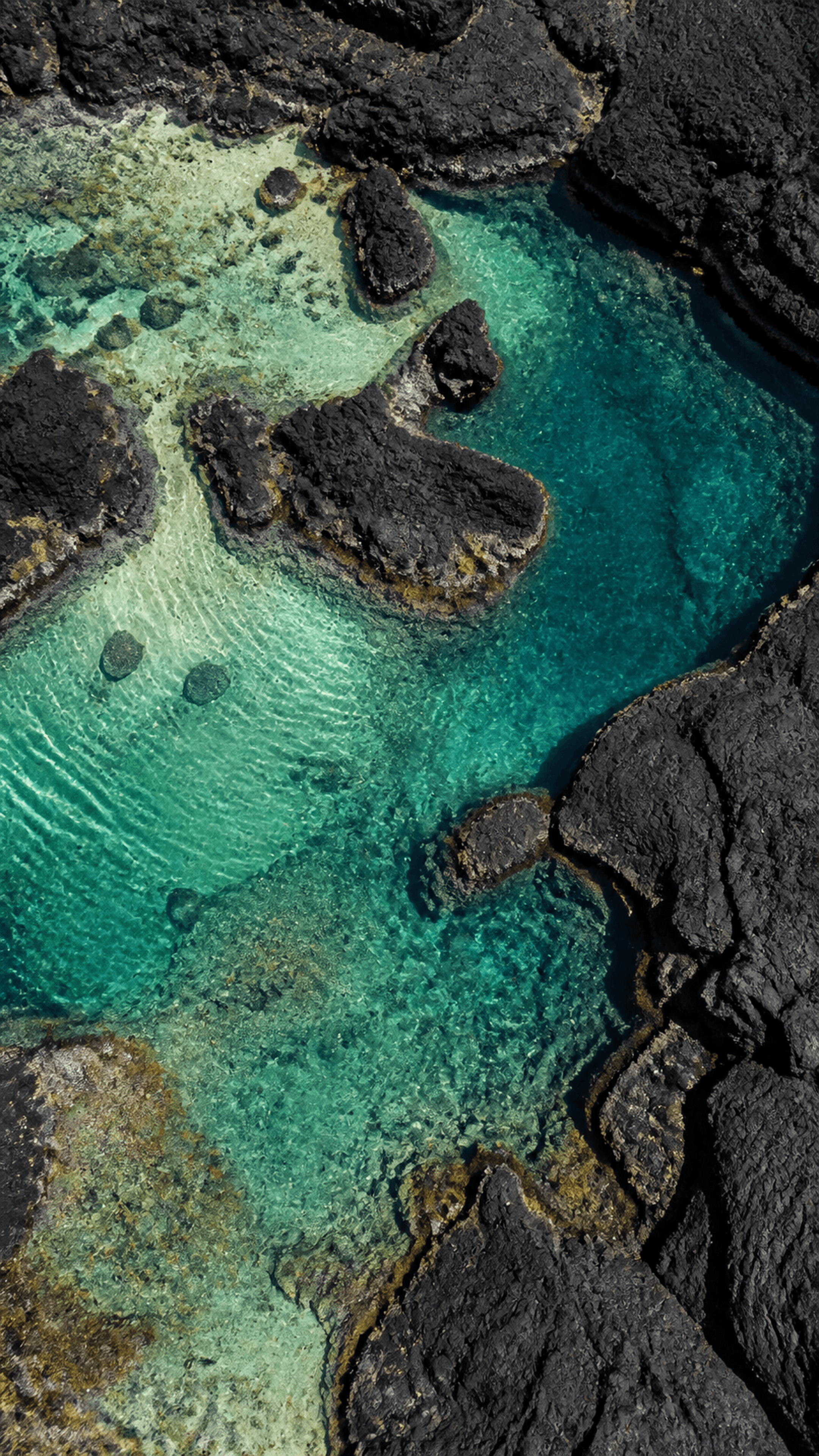 Volcanic Aqua Pools Nature phone wallpaper